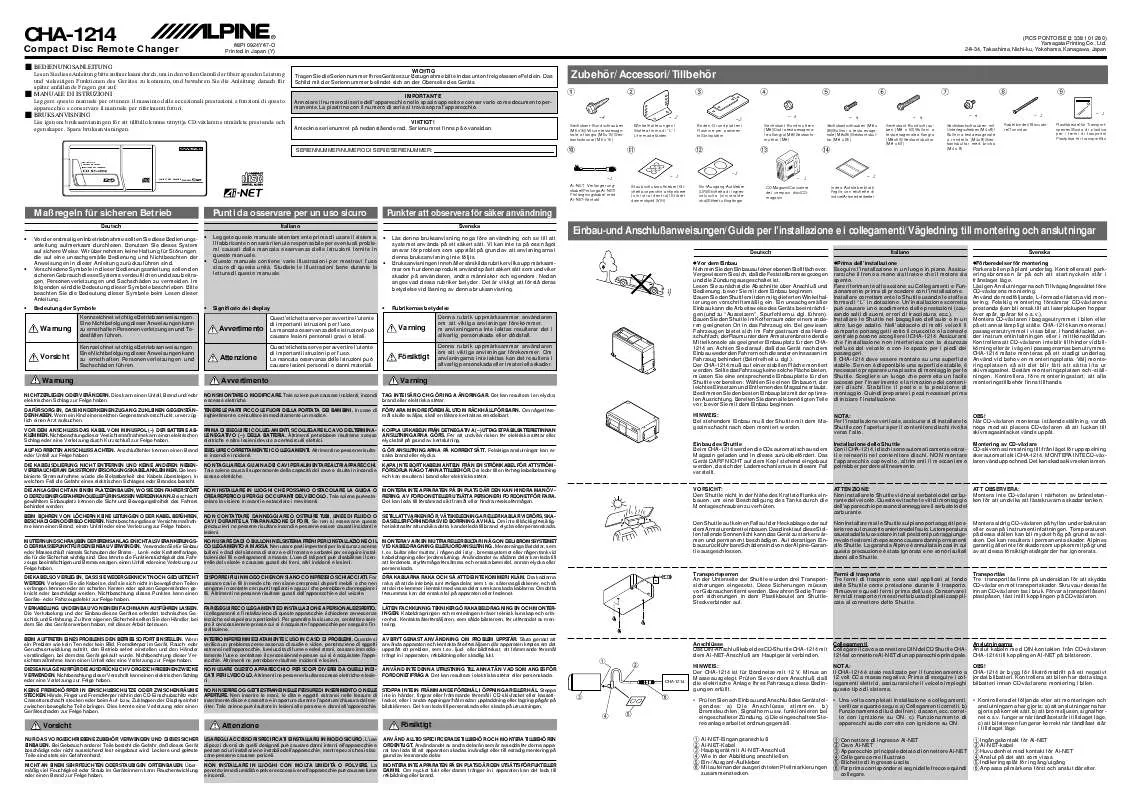 Mode d'emploi ALPINE CHA-1214