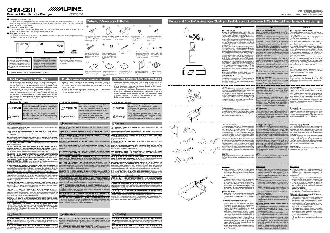 Mode d'emploi ALPINE CHM-S611