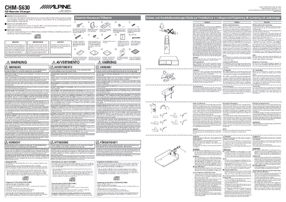 Mode d'emploi ALPINE CHM-S630