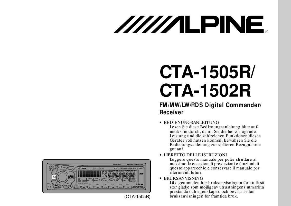 Mode d'emploi ALPINE CTA-1505R