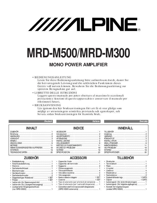 Mode d'emploi ALPINE MRD-M300