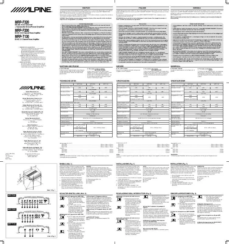 Mode d'emploi ALPINE MRP-F200