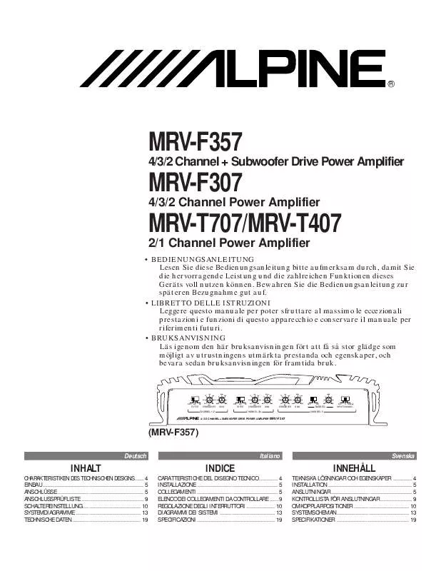 Mode d'emploi ALPINE MRV-F307