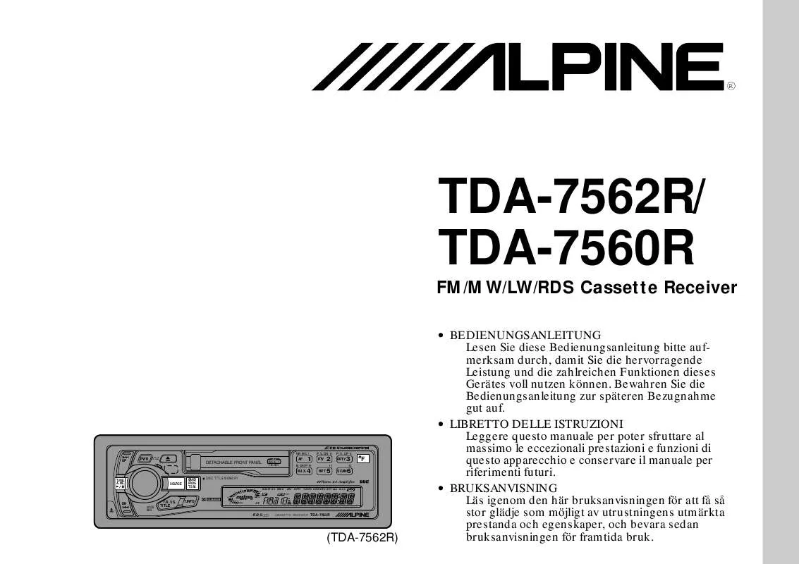 Mode d'emploi ALPINE TDA-7560R