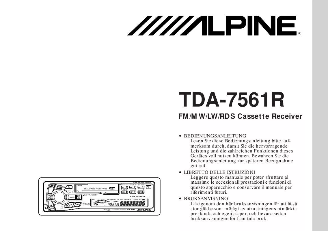 Mode d'emploi ALPINE TDA-7561R