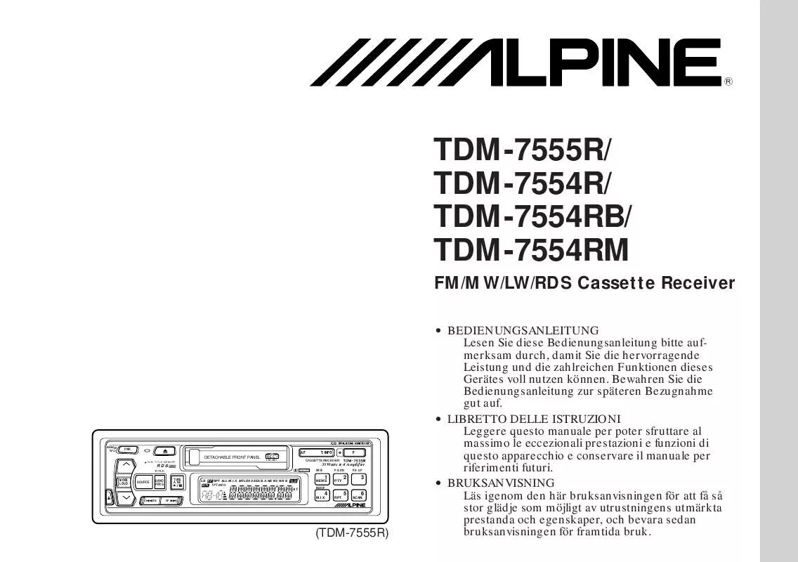 Mode d'emploi ALPINE TDM-7554RB