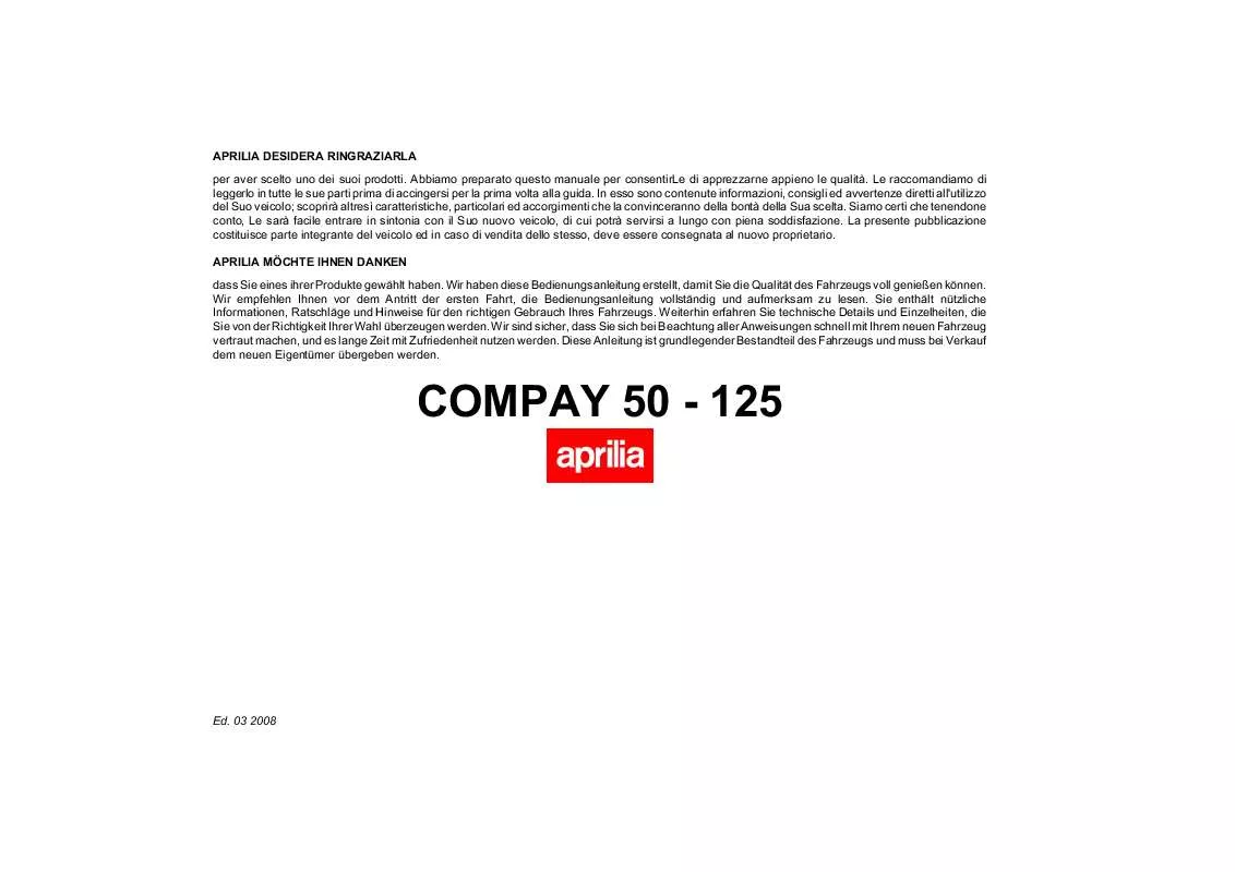 Mode d'emploi APRILIA COMPAY 50