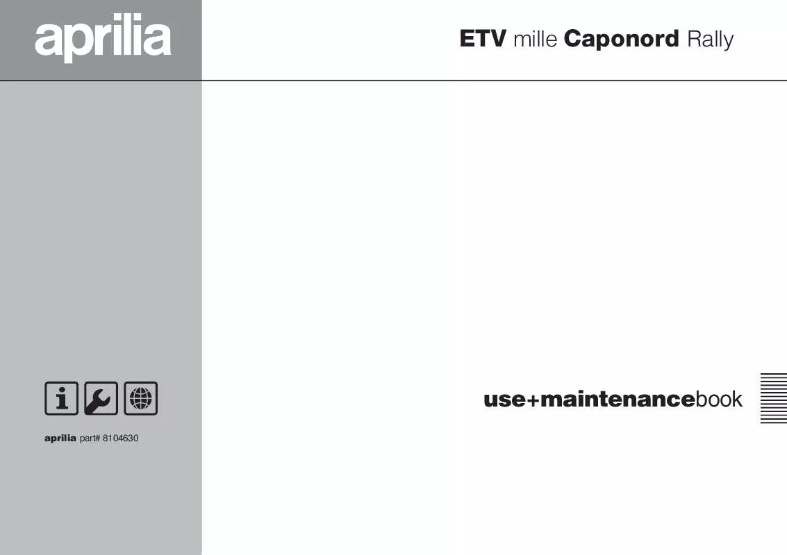 Mode d'emploi APRILIA ETV 1000 CAPONORD RALLY