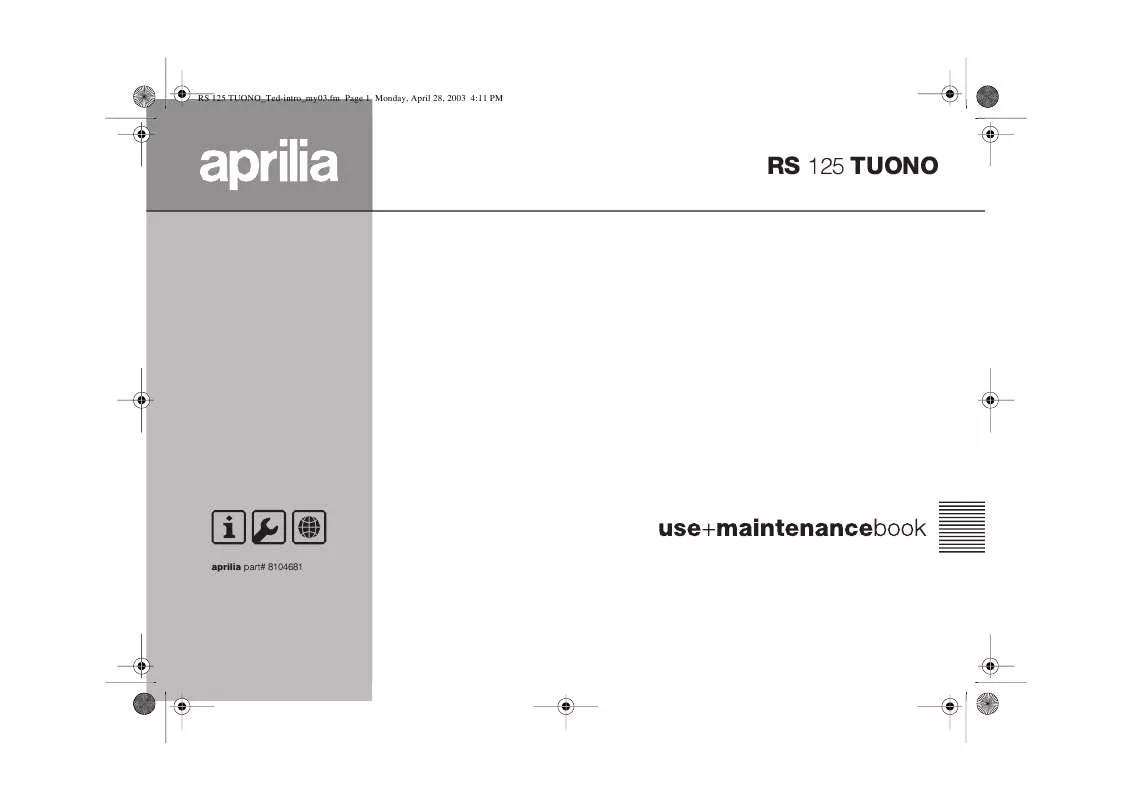 Mode d'emploi APRILIA RS 125 TUONO