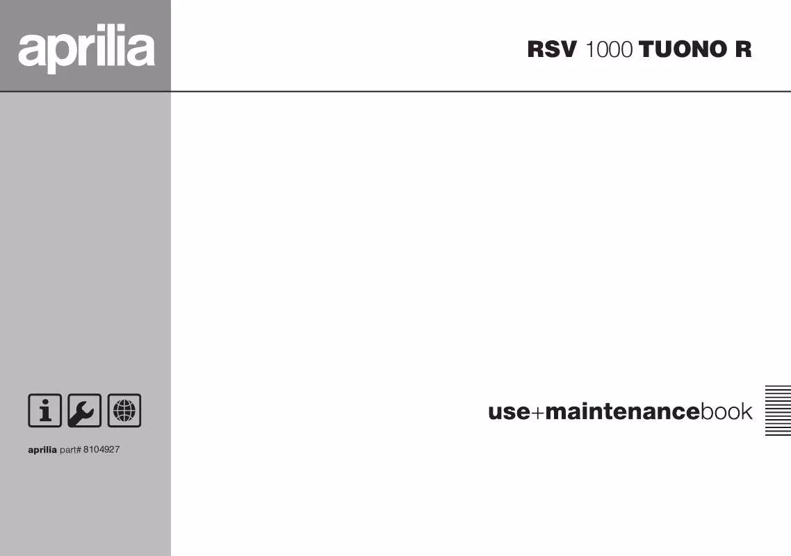 Mode d'emploi APRILIA RSV 1000 TUONO R