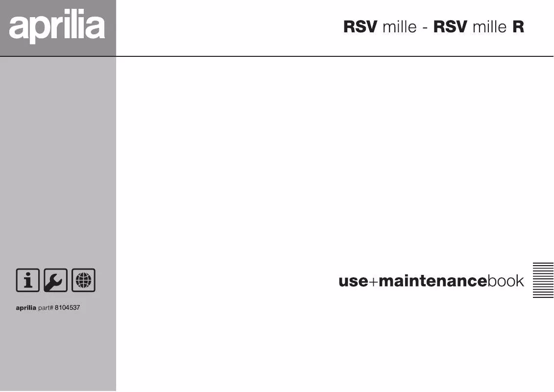 Mode d'emploi APRILIA RSV MILLE R