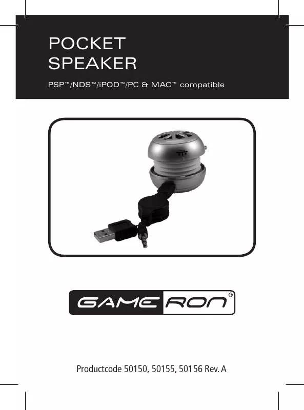 Mode d'emploi AWG POCKET SPEAKER FOR PSP, NDS, IPOD, PC & MAC