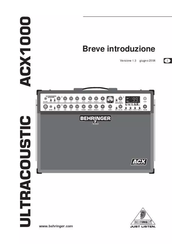 Mode d'emploi BEHRINGER ACX1000