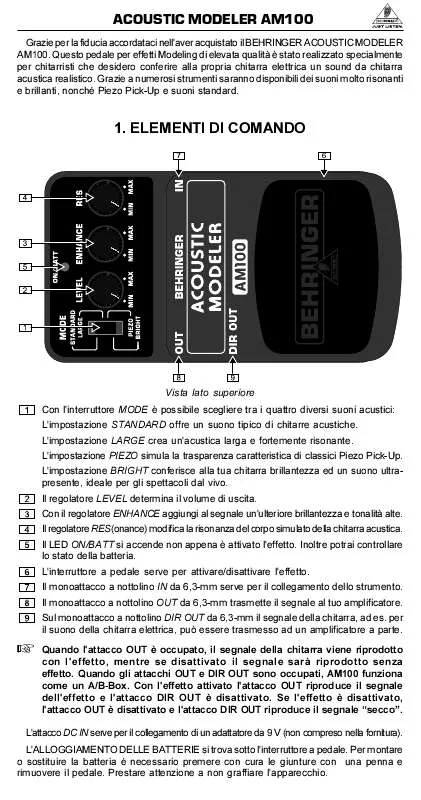 Mode d'emploi BEHRINGER AM100