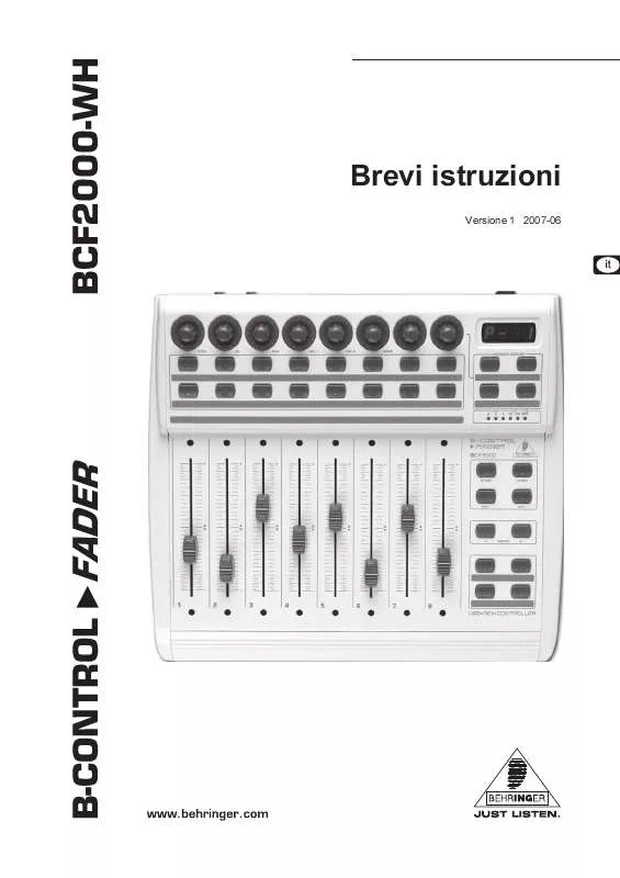 Mode d'emploi BEHRINGER BCF2000-WH