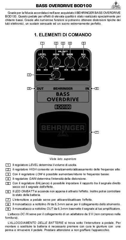 Mode d'emploi BEHRINGER BOD100