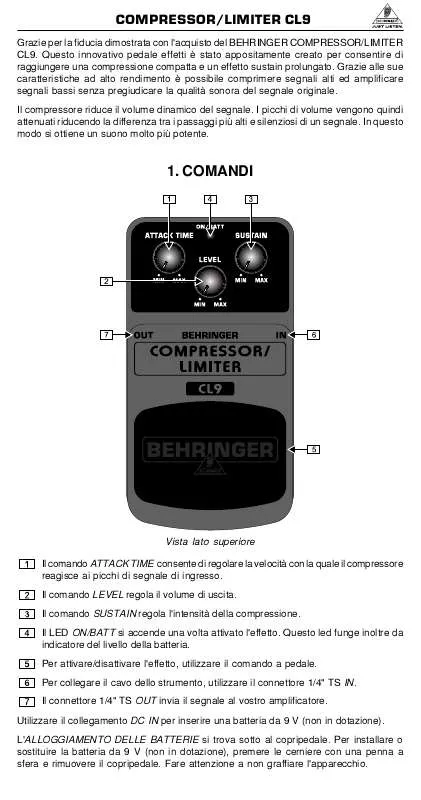 Mode d'emploi BEHRINGER CL9