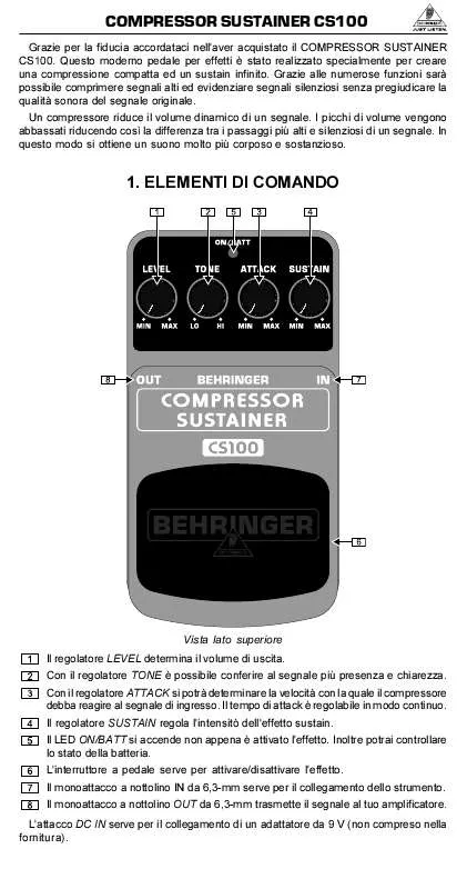 Mode d'emploi BEHRINGER CS100