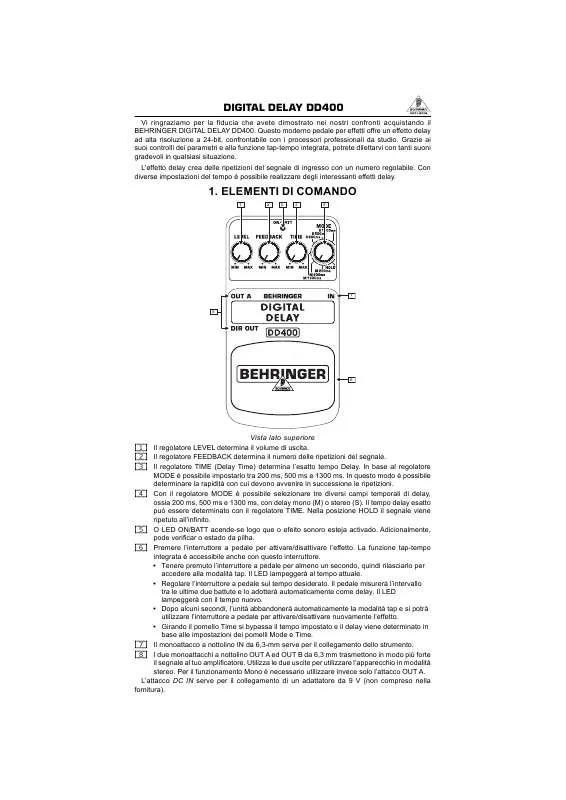 Mode d'emploi BEHRINGER DD400