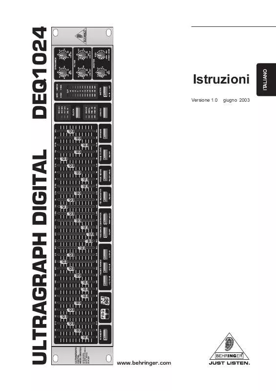 Mode d'emploi BEHRINGER DEQ1024