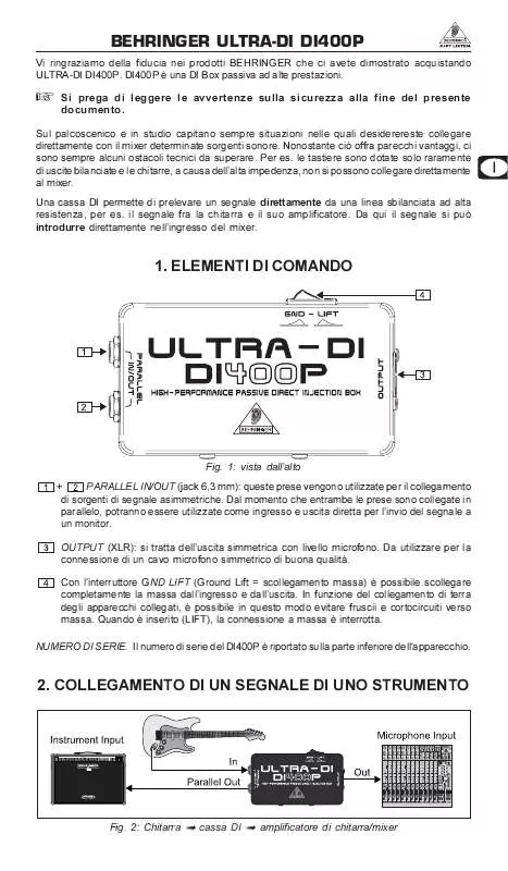 Mode d'emploi BEHRINGER DI400P