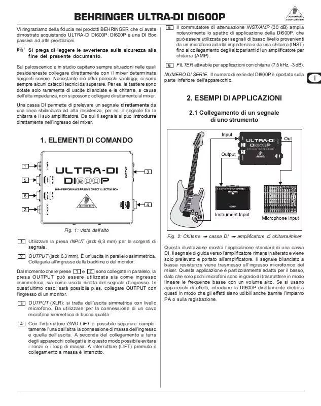 Mode d'emploi BEHRINGER DI600P