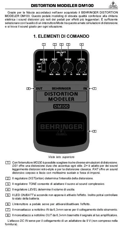 Mode d'emploi BEHRINGER DM100