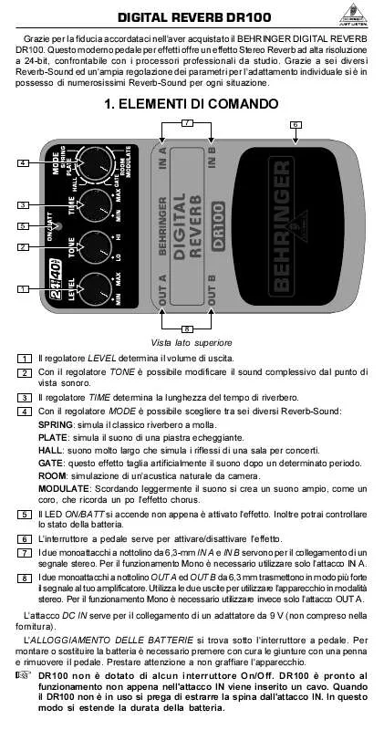 Mode d'emploi BEHRINGER DR100