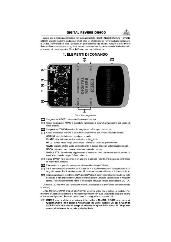 Mode d'emploi BEHRINGER DR600