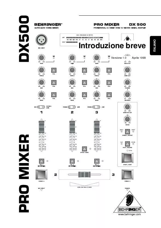 Mode d'emploi BEHRINGER DX500