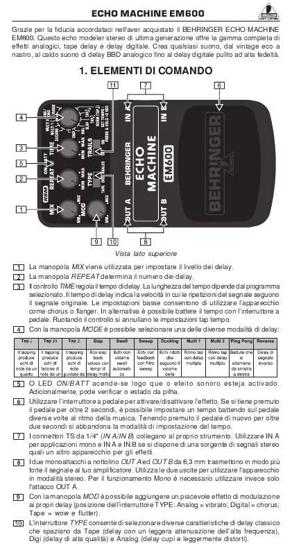 Mode d'emploi BEHRINGER EM600