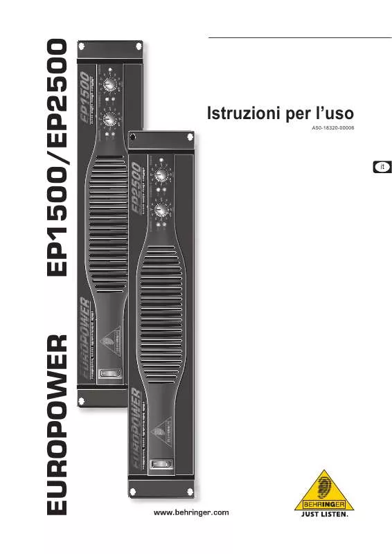 Mode d'emploi BEHRINGER EP1500