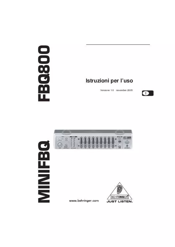 Mode d'emploi BEHRINGER FBQ800