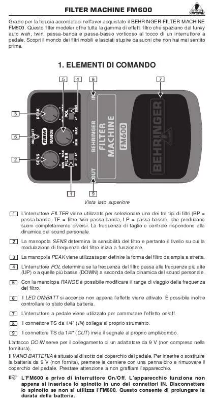 Mode d'emploi BEHRINGER FM600