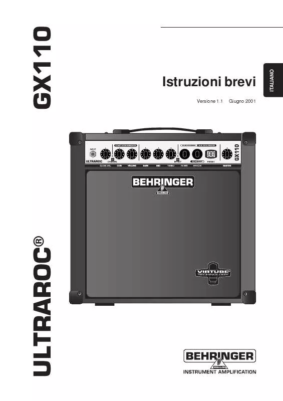 Mode d'emploi BEHRINGER GX110