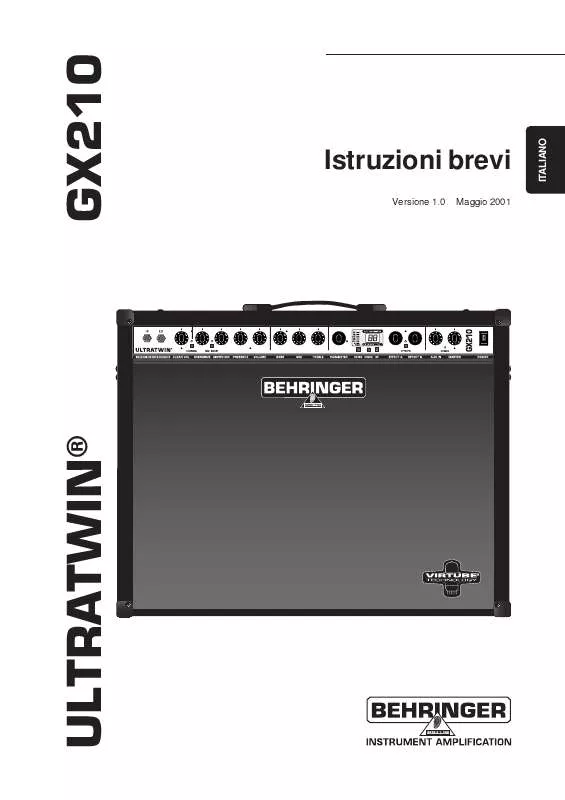 Mode d'emploi BEHRINGER GX210