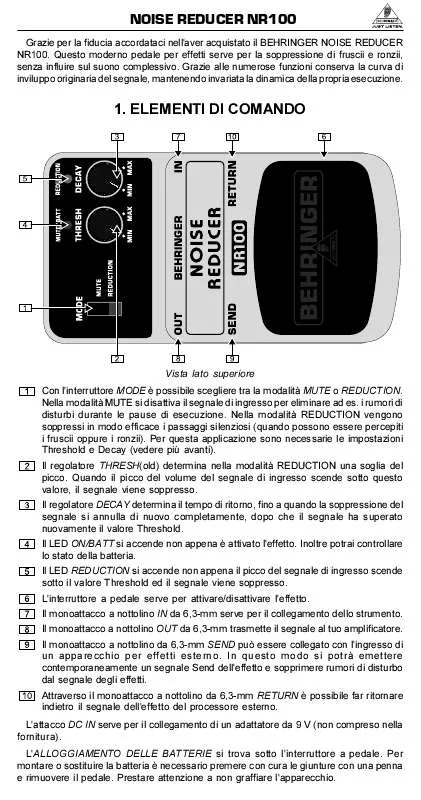 Mode d'emploi BEHRINGER NR100