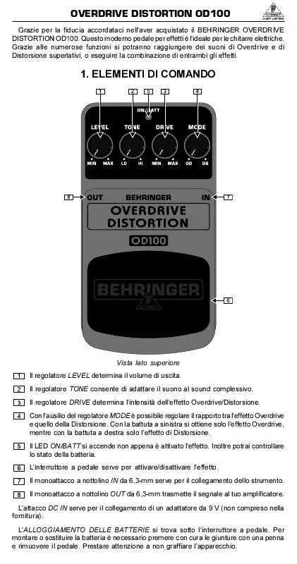 Mode d'emploi BEHRINGER OD100