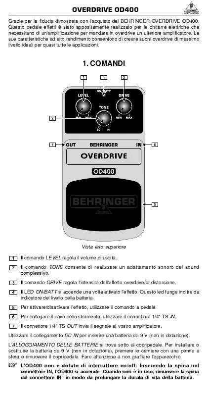 Mode d'emploi BEHRINGER OD400