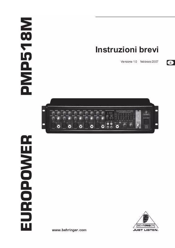 Mode d'emploi BEHRINGER PMP518M