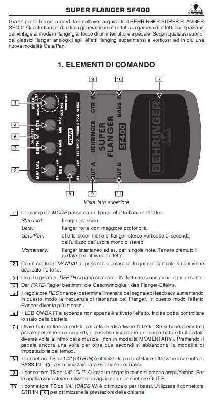 Mode d'emploi BEHRINGER SF400