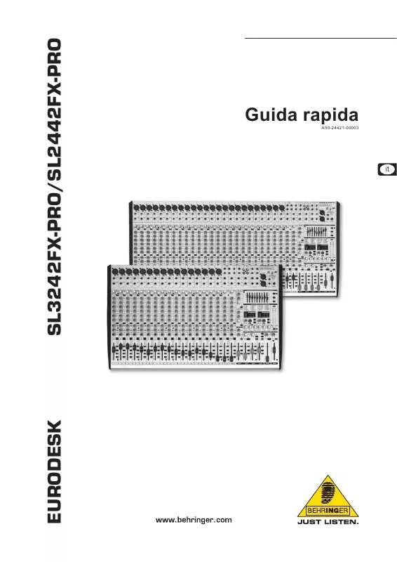 Mode d'emploi BEHRINGER SL2442FX-PRO