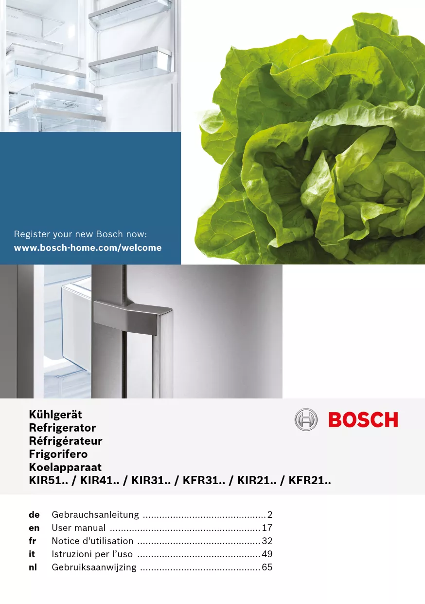 Mode d'emploi BOSCH KIR21AD40