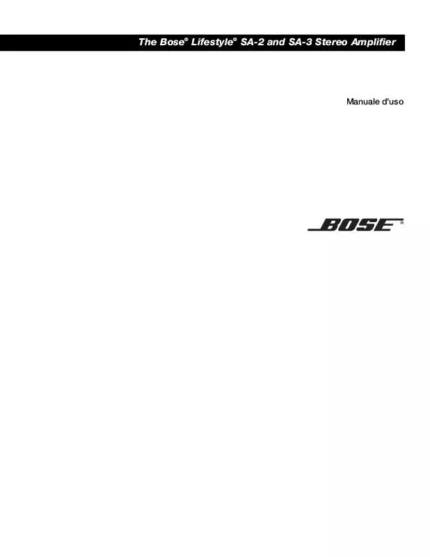 Mode d'emploi BOSE AMPLIFICATORE STEREO LIFESTYLE SA-2