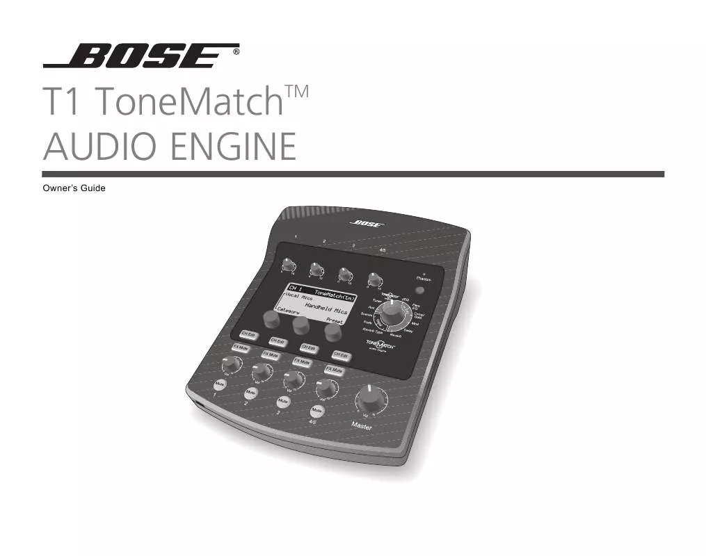 Mode d'emploi BOSE MOTORE AUDIO T1 TONEMATCH