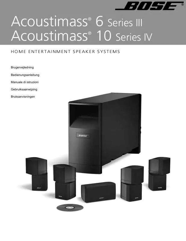 Mode d'emploi BOSE SISTEMA DI DIFFUSORI PER HOME THEATER ACOUSTIMASS 10