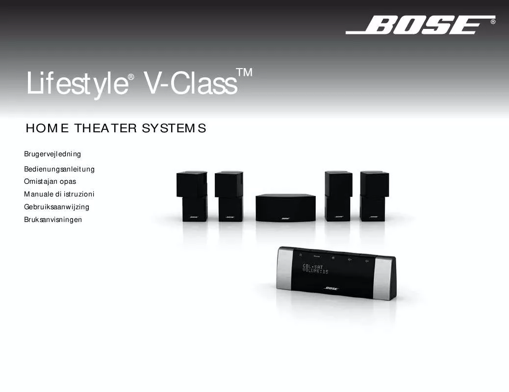 Mode d'emploi BOSE SISTEMA LIFESTYLE V30 E SISTEMA LIFESTYLE V20