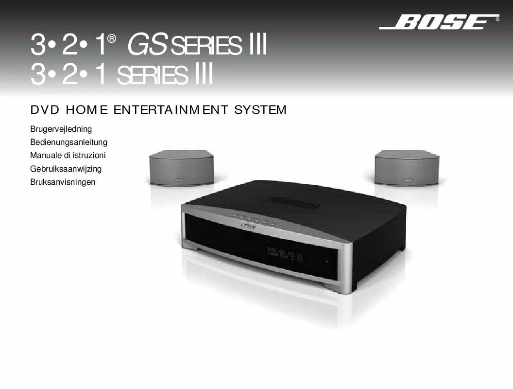 Mode d'emploi BOSE SISTEMA PER LINTRATTENIMENTO DOMESTICO 321 E 321 GS