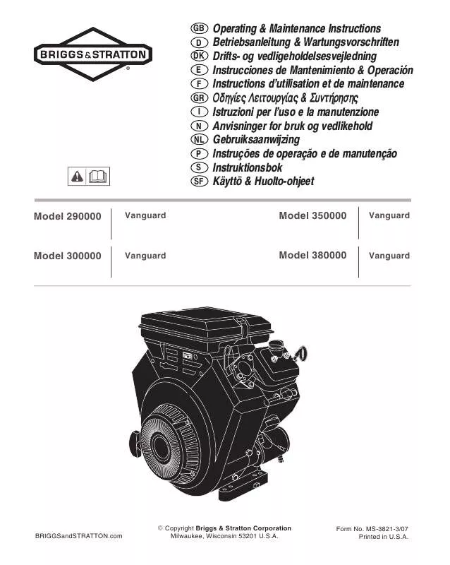 Mode d'emploi BRIGGS & STRATTON 294400