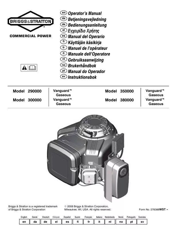 Mode d'emploi BRIGGS & STRATTON 350400